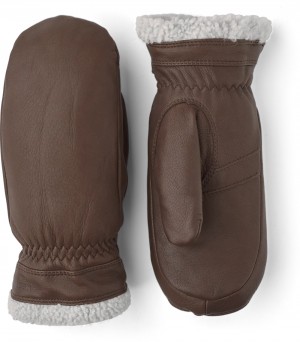 Guanti di pelle Hestra Sundborn Donna Cioccolato | DHGT95028