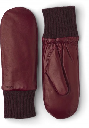 Guanti di pelle Hestra Tina Donna Rosse Scuro | SZGE43128