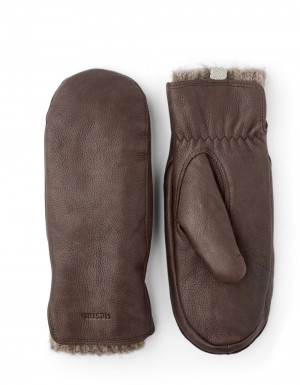 Guanti di pelle Hestra Tiril Mitt Donna Cioccolato | JIGA05613