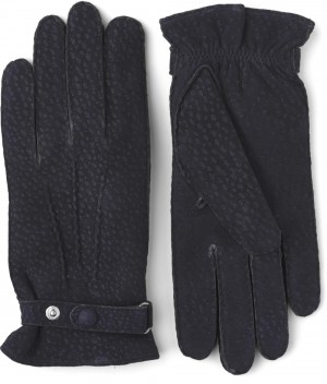 Guanti di pelle Hestra Winston Carpincho Uomo Blu Marino | BQAZ84029