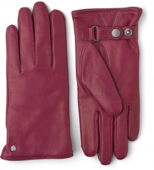Guanti di pelle Hestra Åsa Donna Rosse Scuro | HPQC78641
