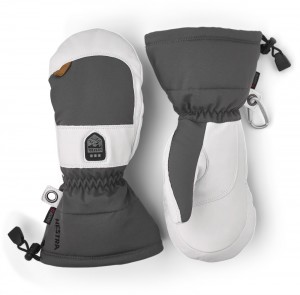Guanti impermeabili Hestra Power Heater Gauntlet Mitt Donna Grey/White | IVEF46037