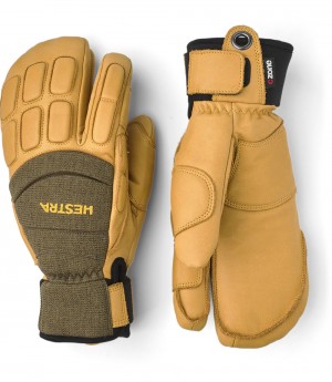 Guanti impermeabili Hestra Vertical Cut CZone 3-finger Donna Olive/Tan | WFDY19462