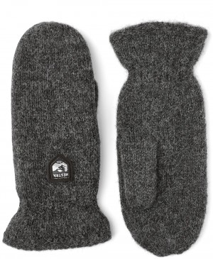 Guanti lavorati a maglia Hestra Basic Lana Vergine Mitt Donna Charcoal | OYAB52174