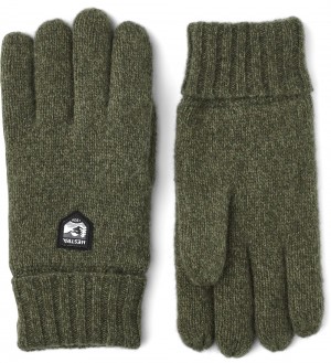 Guanti lavorati a maglia Hestra Basic Lana Vergine Donna Verde Oliva | PIHG70342