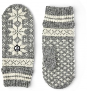 Guanti lavorati a maglia Hestra Isvik Mitt Uomo Grey/White | LRKG49820