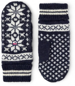 Guanti lavorati a maglia Hestra Isvik Mitt Donna Navy/White | VJPQ13028