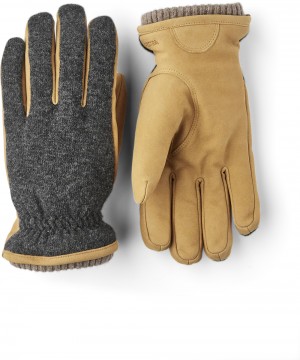 Guanti lavorati a maglia Hestra Noah Uomo Charcoal/Tan | XEGS57869