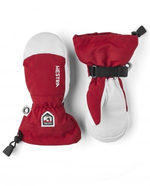Mittens Hestra Army Pelle Heli Ski Jr. Mitt Bambino Rosse | EPZQ28730
