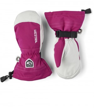 Mittens Hestra Army Pelle Heli Ski Jr. Mitt Bambino Fucsia | WZCQ45319