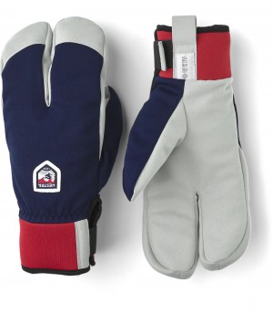 guanti sci di fondo Hestra W.S. Lana Vergine Terry Split Mitt Uomo Blu Marino | UZDR91764